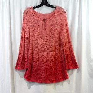 Talbots Pink Dip Dye Cotton Sweater